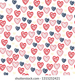 Hearts seamless pattern, ideal for celebrations, wedding invitation, mothers day and valentines day