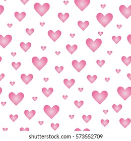 Hearts seamless pattern  isolated on white background. Design backdrop for Wedding and Birthday Invitation Card. Fabric and wrapping design.