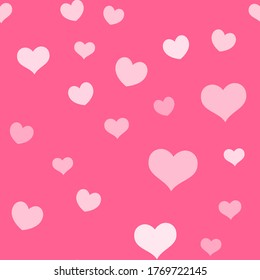 Hearts seamless pattern. Loop texture background of heart icons. Romance and love design.