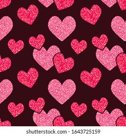 Hearts Seamless Pattern. Love Background.