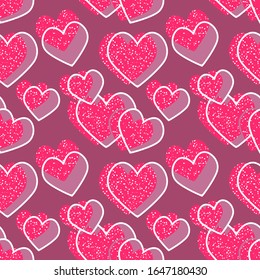 Hearts Seamless Pattern. Love Background.