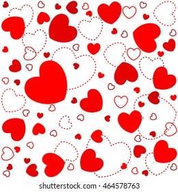 Hearts seamless pattern love background