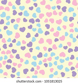Hearts seamless pattern. Love heart background. Valentine's Day, Mother's Day, wedding, scrapbook, gift wrapping paper. 
