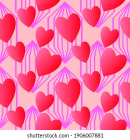 Patrón sin fisuras del corazón, concepto de iconos de amor para fondo de papel pintado y productos dulces
