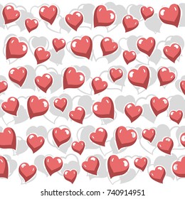 Hearts seamless pattern - love textile signs of endless background