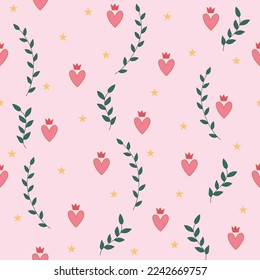Patrón sin fisuras del corazón. Amor. Antecedentes del Día de San Valentín. Patrón repetido para textiles, diseño interior, papel de pared, fondo, superficie, tela, impresión, cubierta, banner e invitación,Ilustración vectorial