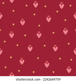 Patrón sin fisuras del corazón. Amor. Antecedentes del Día de San Valentín. Patrón repetido para textiles, diseño interior, papel de pared, fondo, superficie, tela, impresión, cubierta, banner e invitación,Ilustración vectorial