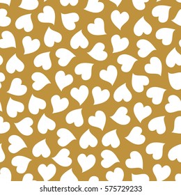Hearts seamless pattern. Love. Valentine's Day Golden background.
