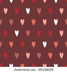 Hearts seamless pattern, lovely romantic background, great for Valentine's Day.