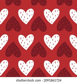 Patrón sin fisuras del corazón, bonito fondo romántico, genial para el Día de San Valentín.
