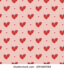 Hearts seamless pattern, lovely romantic background, great for Valentine's Day.