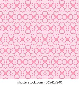 Hearts seamless pattern on pink background.Vector Illustration