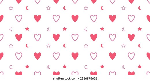 hearts seamless pattern on the white background	

