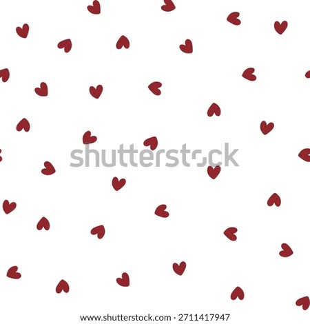 Hearts seamless pattern on white background, colorful tiny hearts pattern design, wrapping paper, cute cartoon digital paper design, maroon romantic decorative pattern