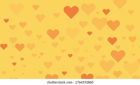 Hearts seamless pattern on yellow background, vector illustration for textiles ,template background design, greeting card, poster or valentine day artwork