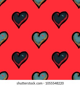 Hearts seamless pattern. Original design for print or digital media.