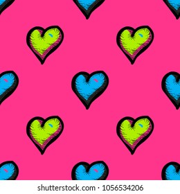 Hearts seamless pattern. Original design for print or digital media.