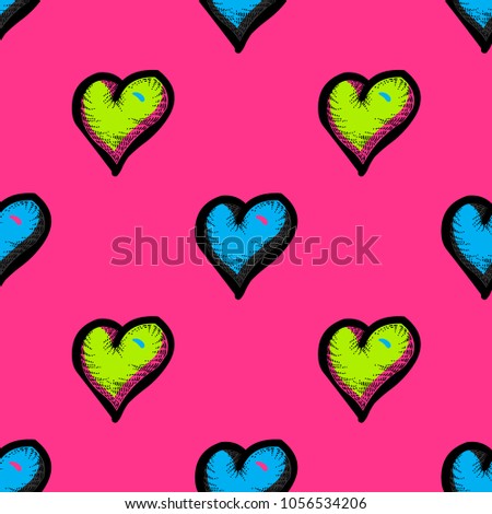 Hearts seamless pattern. Original design for print or digital media.