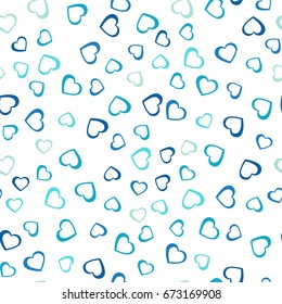 Hearts seamless pattern in pastel colors. Good for textile and paper print, card, poster, another design. Cute Saint Valentine Day vector illustration, easy to recolor