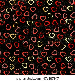 Hearts seamless pattern in pastel colors. Good for textile and paper print, card, poster, another design. Cute Saint Valentine Day vector illustration, easy to recolor