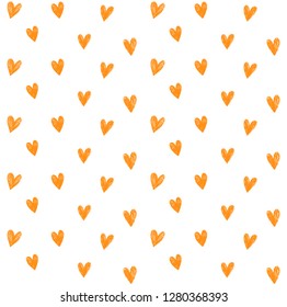 Hearts seamless pattern. Pencil heart illustration
