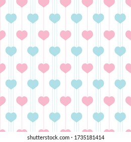 Corazones. Patrón sin foco. Color rosa, azul, vector.