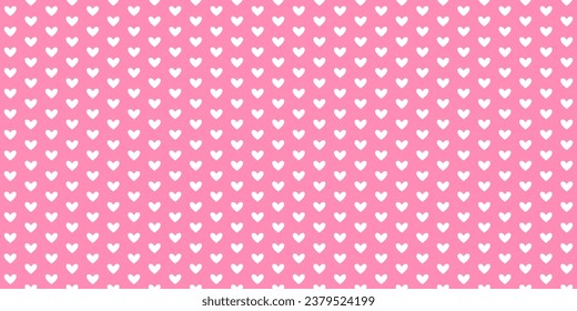 Hearts seamless pattern. Pink Valentines polka dot repeating background. Heart-shaped dots decorative texture for textile, fabric, cover, poster, banner, print, card, invitation. Vector wide wallpaper