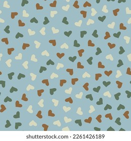 Hearts seamless pattern. Random scattered hearts background. Love or Valentine theme. Vector illustration.