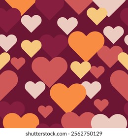 Hearts Seamless Pattern With Red Hearts for valentines day  The hearts are of different sizes and colors very romantic pattern .
