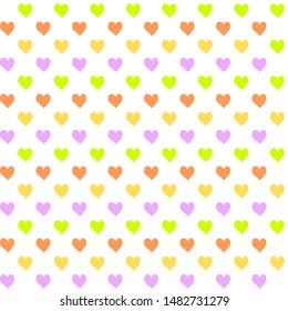 hearts seamless pattern regular tile drawing, vector background