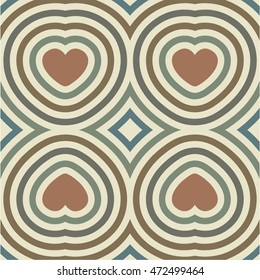 Hearts seamless pattern in shades of green-1