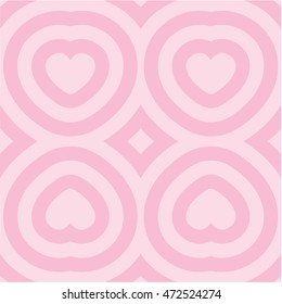 Hearts seamless pattern in shades of pink