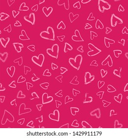 Hearts seamless pattern template. Colored background. Valentine cover.