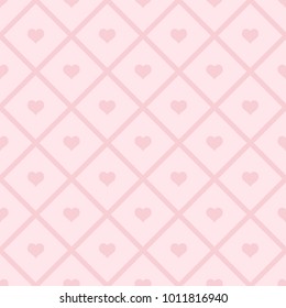 Hearts seamless pattern. Valentines day background. Stylish geometric texture. Design for decoration, gift paper, textile, cloth, cover, label, gift, banner, poster, invitation. Vector illustration.