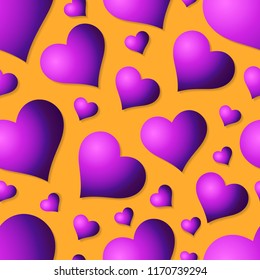 Hearts seamless pattern Valentine's day background colorful texture