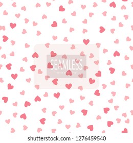 Hearts seamless pattern. Valentine's day. Pink hearts. Packaging design for gift wrap. Abstract geometric modern background. Vector illustration