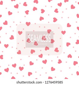 Hearts seamless pattern. Valentine's day. Pink hearts. Packaging design for gift wrap. Abstract geometric modern background. Vector illustration
