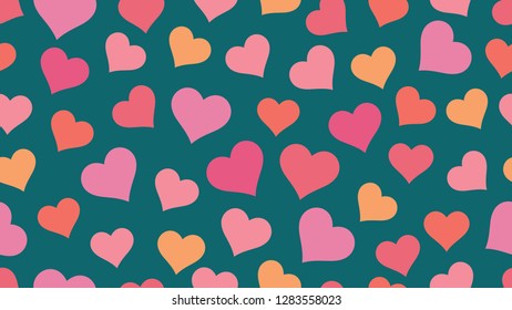 Hearts seamless pattern Valentine's day background