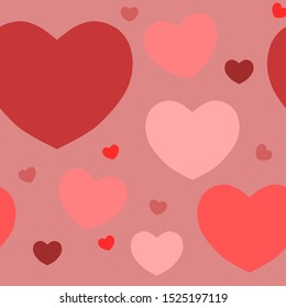 Hearts seamless  pattern. Valentines day background. Vector illustration.