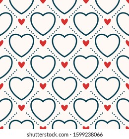 Hearts seamless pattern for Valentines Day designs, wedding invitations, etc. Love endless wallpaper 