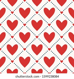 Hearts seamless pattern for Valentines Day designs, wedding invitations, etc. Love endless wallpaper 