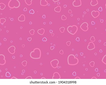 Hearts seamless pattern for Valentine's day. Hearts on a pink background. For printing on paper, advertising materials and fabric. Vector illustration