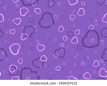 Patrón sin fisuras del corazón para el día de San Valentín. Corazones de fondo rosado. Para imprimir en papel, materiales publicitarios y tela. Ilustración del vector