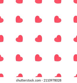 Hearts seamless pattern. Valentine's Day concept white background. Vector illustration.
