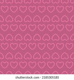 Hearts seamless pattern for Valentine's day . wallpaper print of hearts.Wrapping paper pink background . Graphic texture for design vector illustration .
