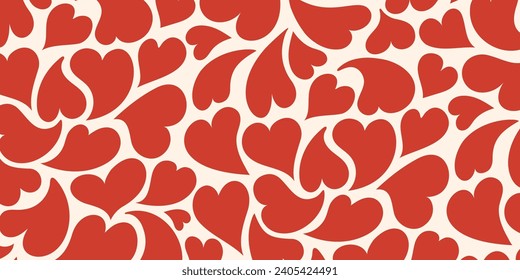 Hearts seamless pattern. Valentine's day, love concept. Vector illustration on isolated background for paper, cover, gift wrap, notebook, greeting card.