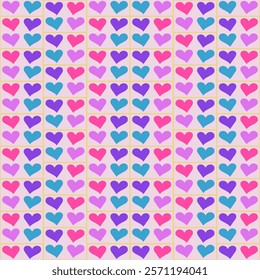 Hearts seamless pattern. Valentines day background.