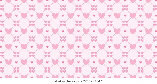 Corazones sin patrón. Fondo del día de San Valentín. patrón de amor rosa. Lindo diseño mínimo para abrigo, tela, tela, impresión, decoración de la boda