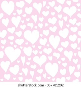 Hearts seamless pattern. Valentines day background. Endless texture for wallpaper, fill, web page background, surface texture.