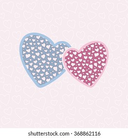 Hearts seamless pattern for Valentines Day or wedding designs. Optimized for one click color changes. EPS8 vector illustration includes Pattern Swatch.